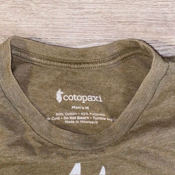 Cotopaxi Men's Medium Olive Green Llama Do Good Face Mask T Shirt - Picture 3 of 4